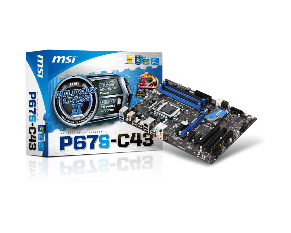 MSI P67S-C43 (B3) motherboard LGA 1155 (Socket H2) ATX