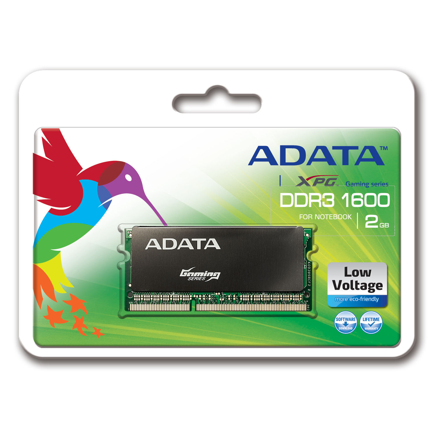 ADATA XPG Gaming Series, SO-Dimm, DDR3L, 1600 MHz, CL9, 2GB memory module 1 x 2 GB DDR3 204-pin SO-DIMM