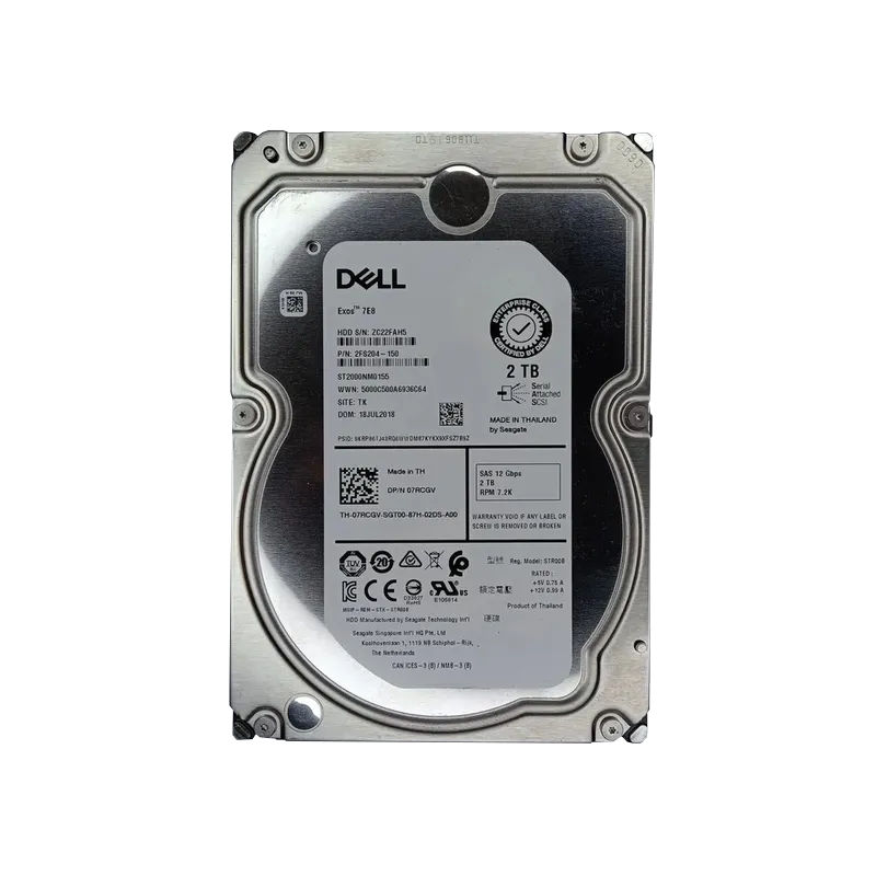 7RCGV - Dell 2TB 7200RPM SAS 12Gb/s 3.5-Inch Hard Drive