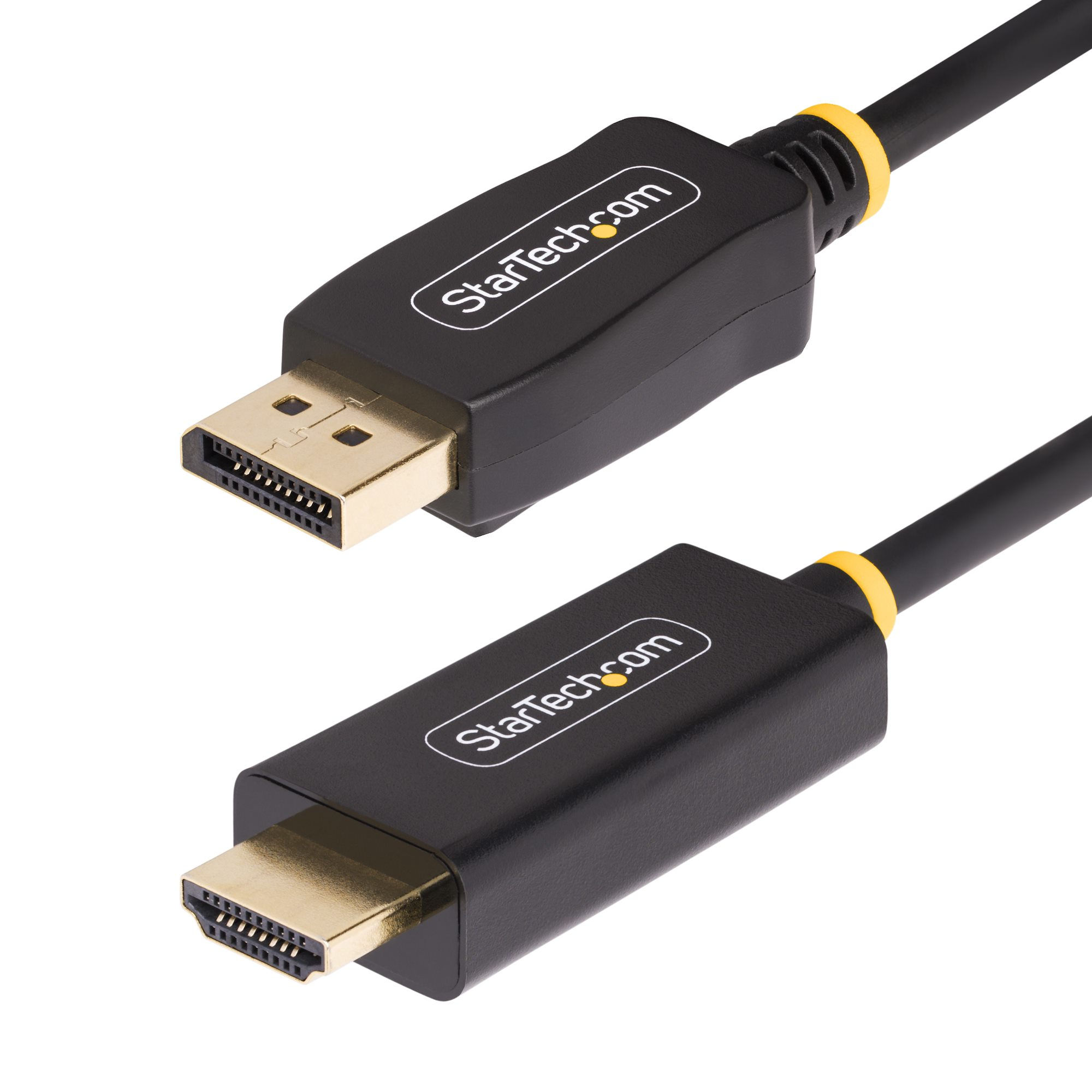 StarTech.com 3.3ft (1m) DisplayPort to HDMI Adapter Cable, 4K 60Hz with HDR, DP to HDMI 2.0b, Active Video Converter, DisplayPort Desktop to HDMI Monitor