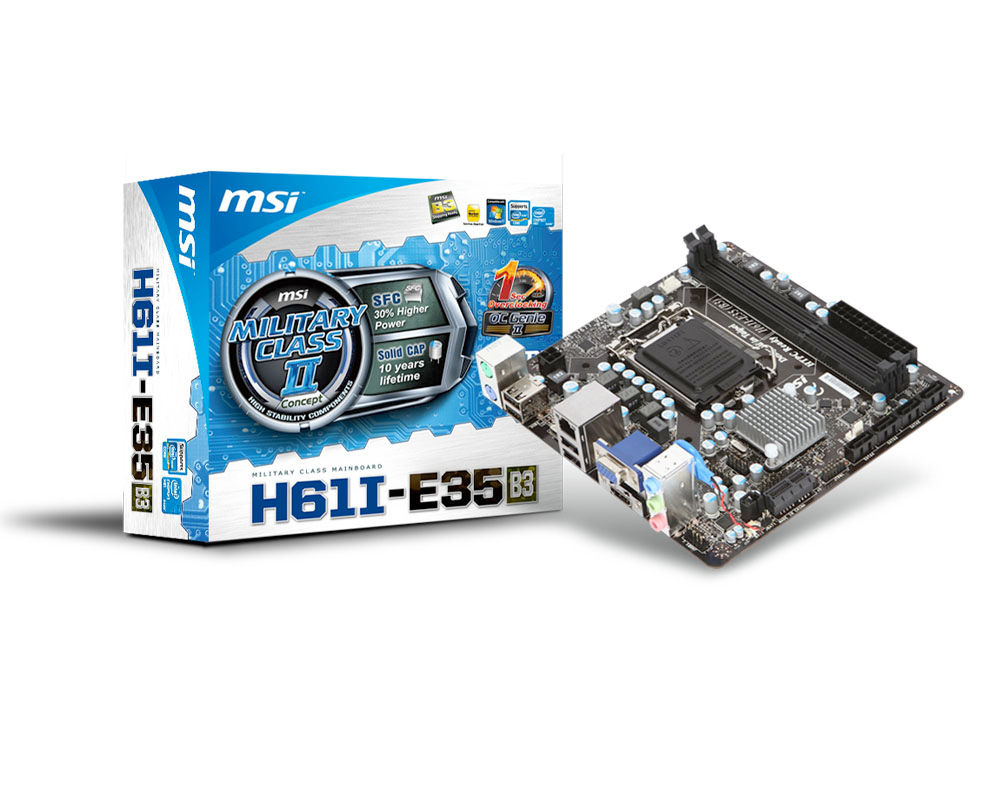 MSI H61I-E35 (B3) motherboard Intel® H67 LGA 1155 (Socket H2) mini ITX