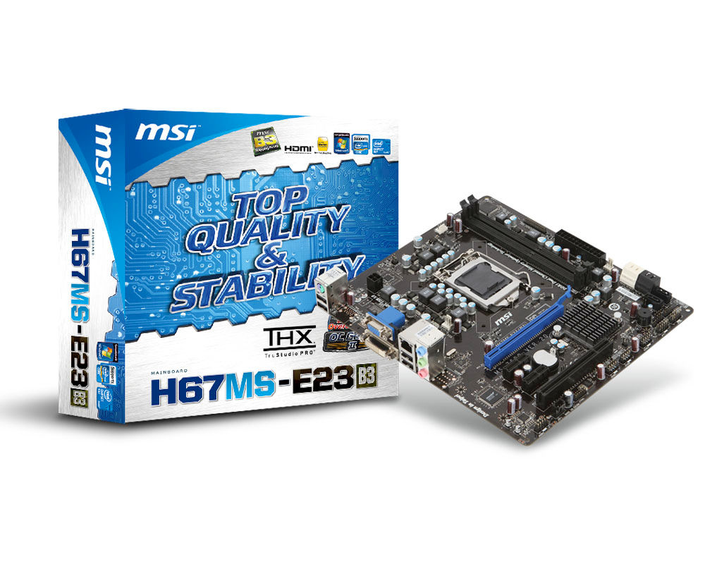 MSI H67MS-E23 (B3) motherboard LGA 1155 (Socket H2) micro ATX