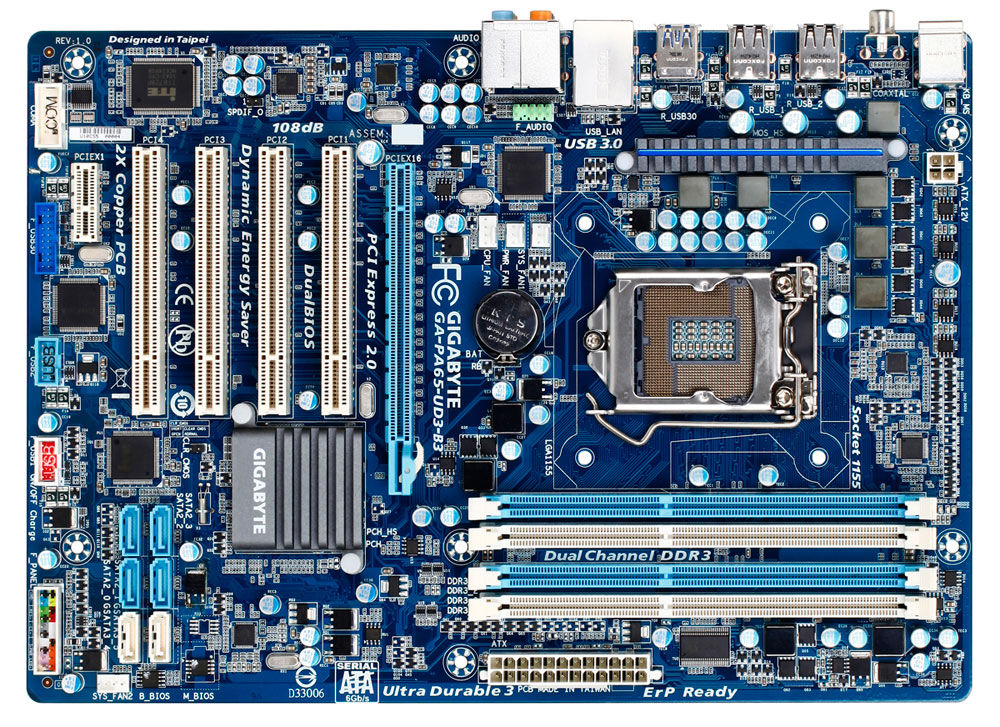 GIGABYTE GA-PA65-UD3-B3 motherboard Intel® H61 LGA 1155 (Socket H2) ATX