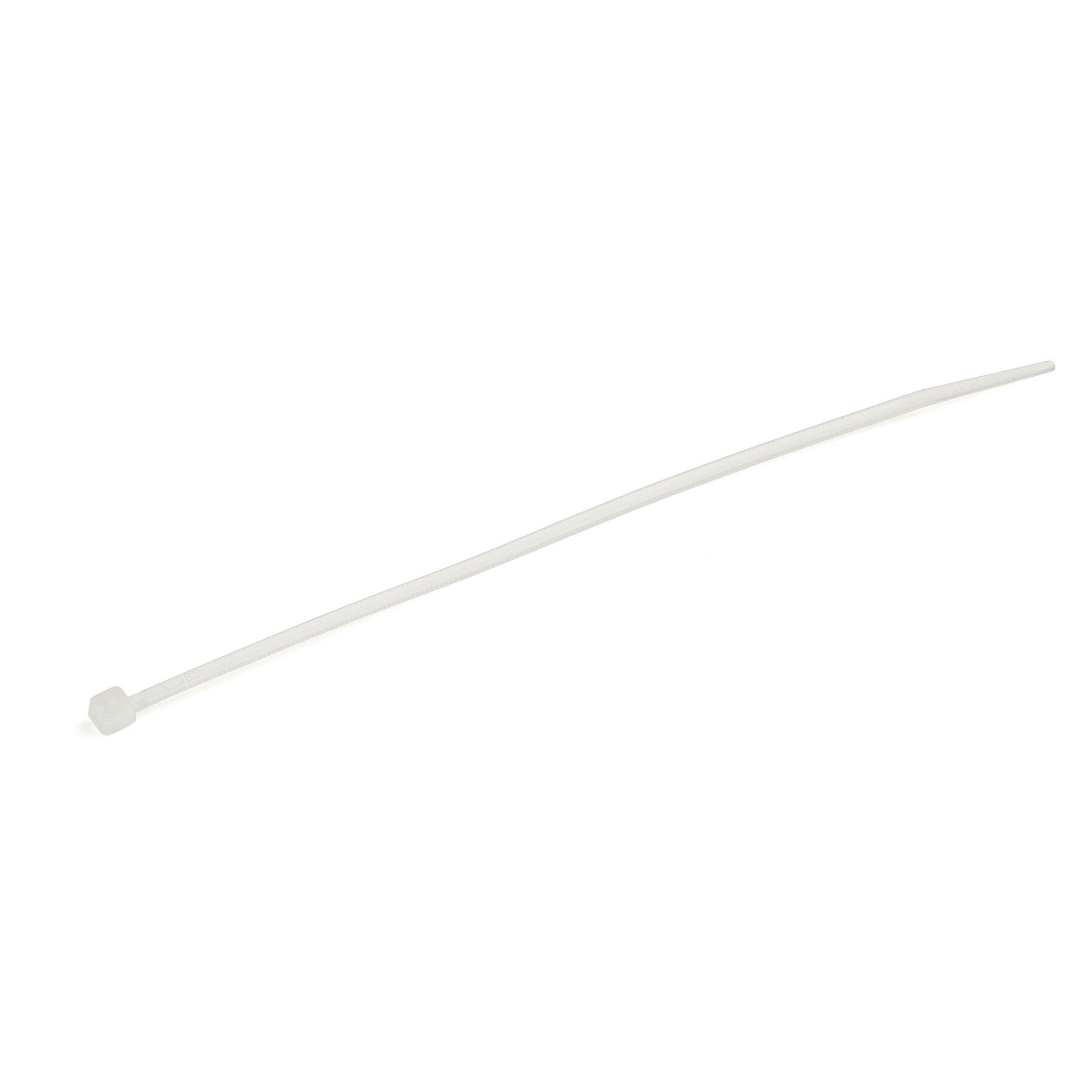StarTech.com 100-Pack 6"(15cm) Cable Ties - 1/8"(3.6mm) wide, 1-3/8"(39mm) Bundle Diameter, 40lb(18kg) Tensile Strength, Nylon Self Locking Zip Ties with Curved Tip, UL Listed, White - TAA