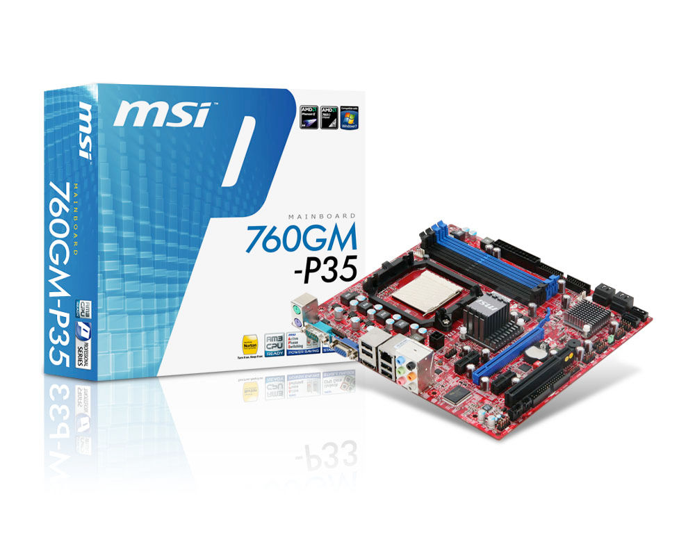 MSI 760GM-P35 motherboard AMD 760G Socket AM3 micro ATX
