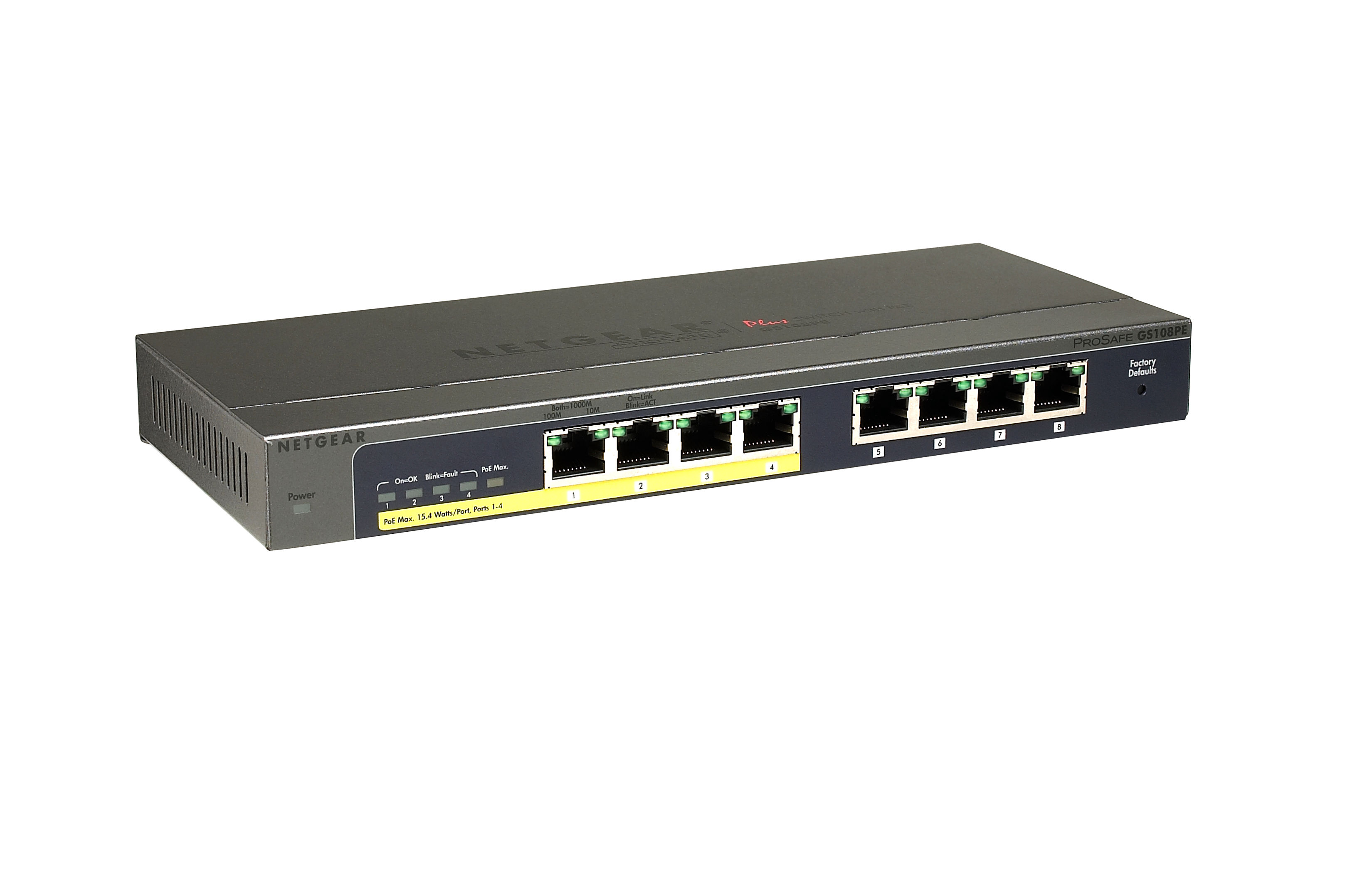 NETGEAR GS108PE Managed Power over Ethernet (PoE)