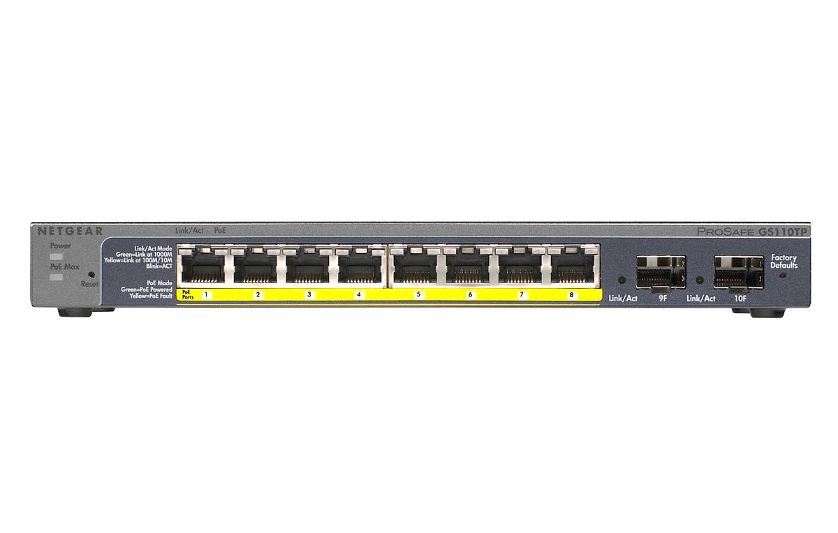 NETGEAR GS110TP Managed Power over Ethernet (PoE)