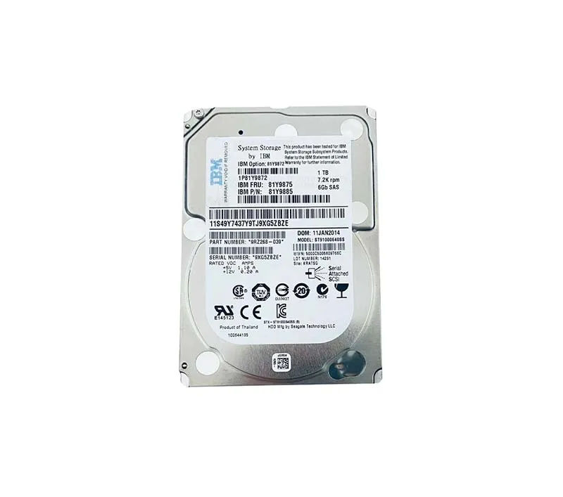 81Y9875 - IBM 1TB 7200RPM SAS 6Gb/s 2.5-in Hard Drive
