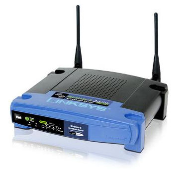 Linksys WRT54G wireless router Fast Ethernet Black, Blue