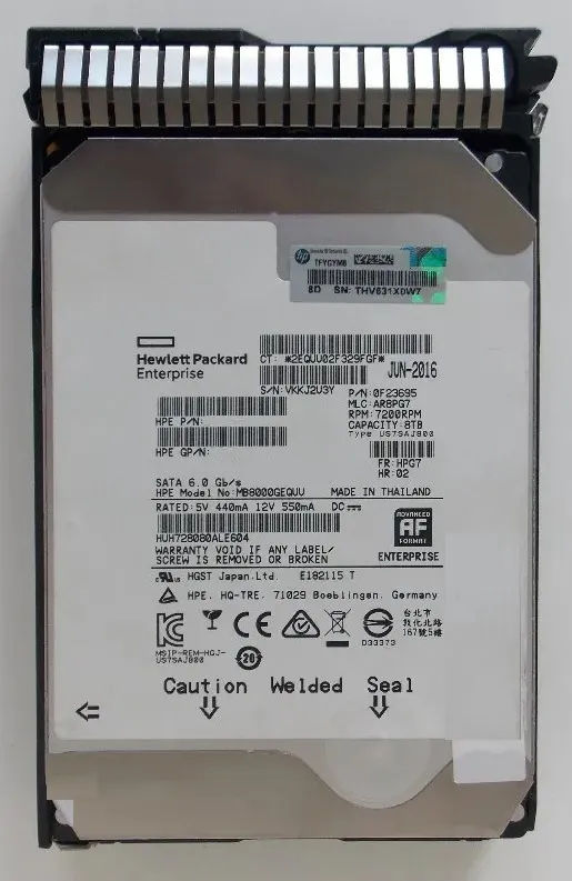 826553-001 - HPE 8TB 7200RPM SATA 3.5-Inch Hard Drive