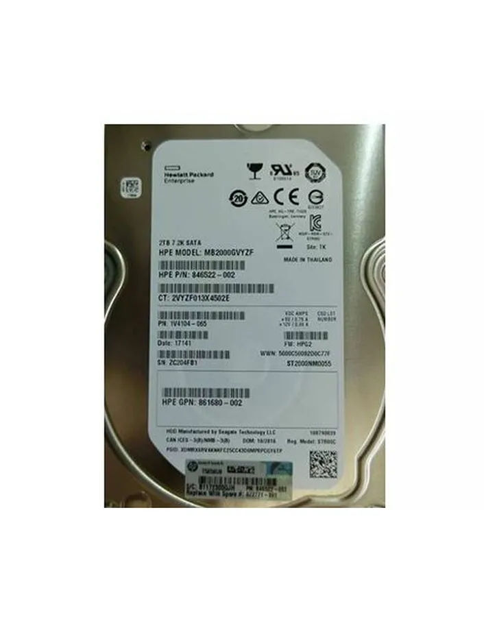 846522-002 - HP 2TB 7200RPM SATA 3Gb/s 3.5-in Hard Drive