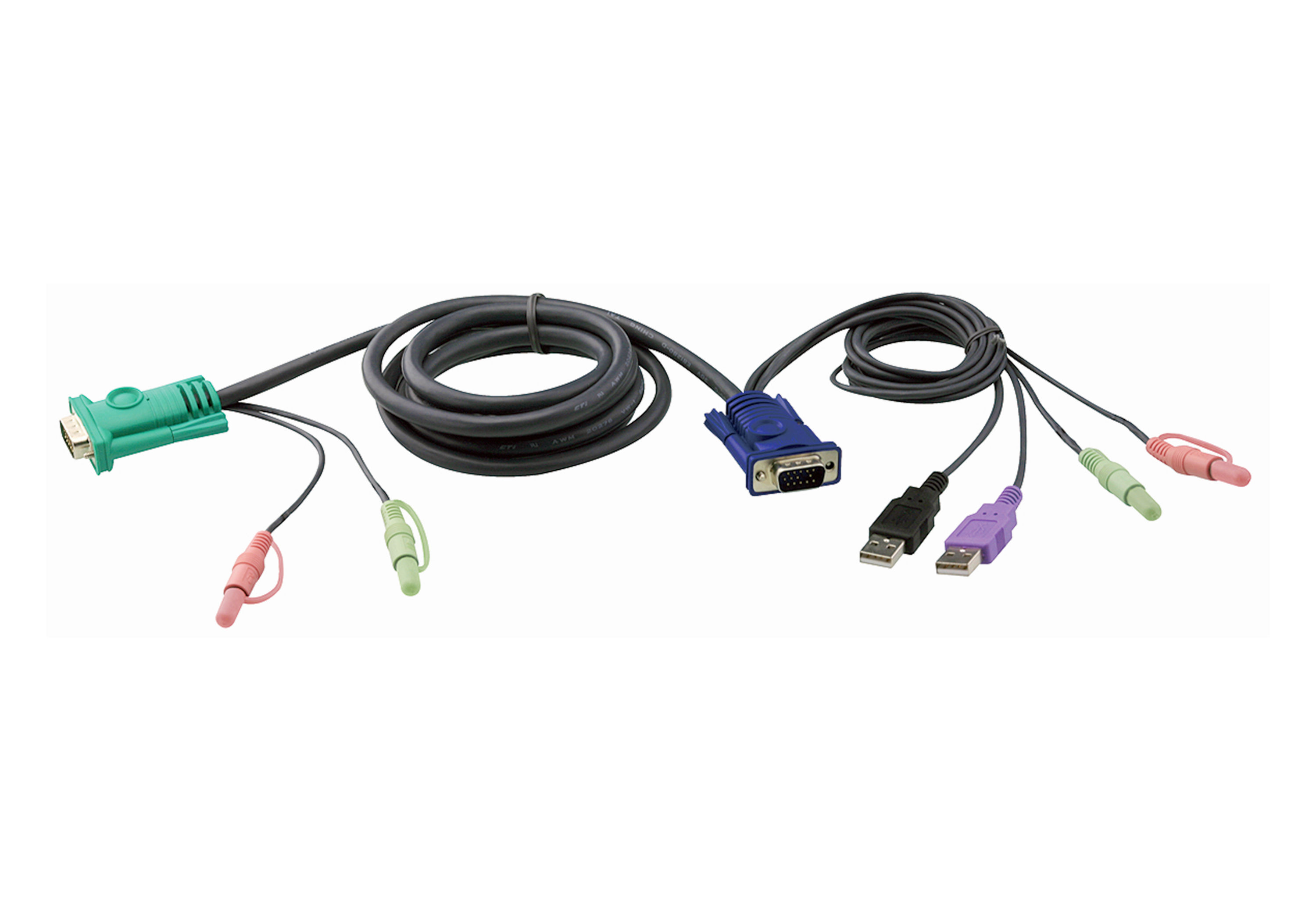 ATEN 2L-5302UU KVM cable Black 1.8 m