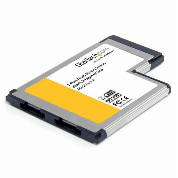 StarTech.com 2 Port Flush Mount ExpressCard 54mm eSATA II Controller Adapter Card