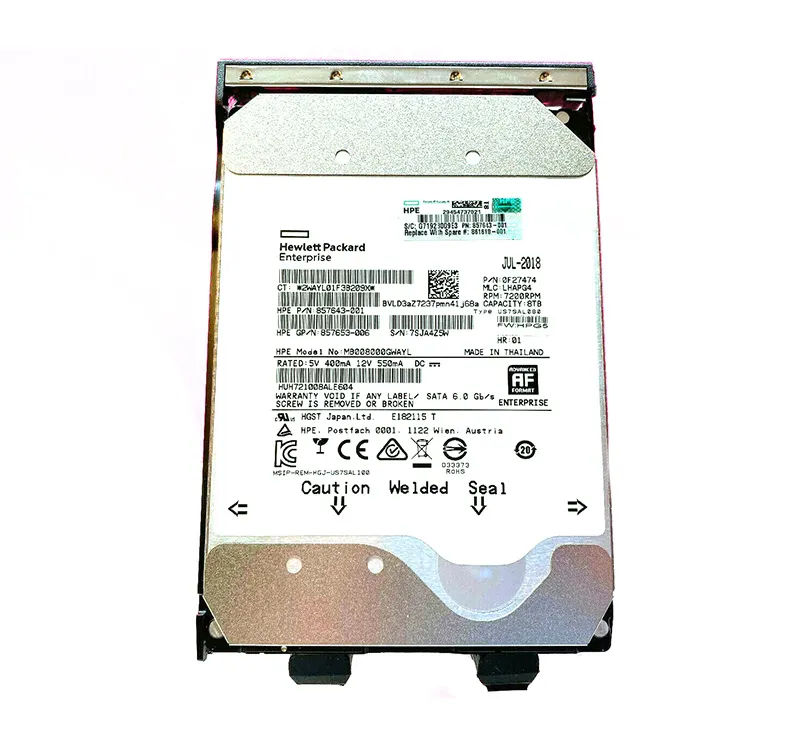 857643-001 - HPE 8TB 7200RPM SATA 6Gb/s 3.5-in Hard Drive
