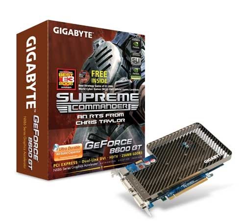 GIGABYTE GeForce 8600GT GV-NX86T256D 256MB GeForce 8600 GT GDDR3