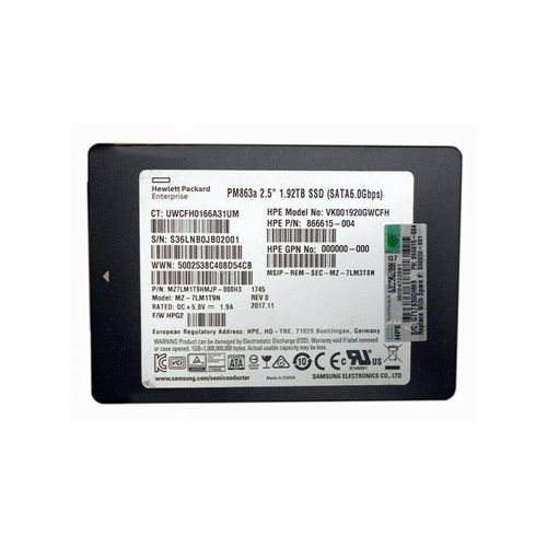 866615-004 - HPE 1.92TB 2.5 inch MLC 6Gb/s SATA Solid State Drive