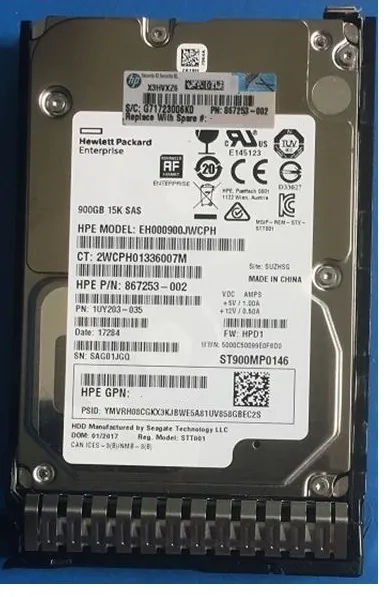 867253-002 - HPE 900GB 15000RPM SAS 2.5-Inch Hard Drive