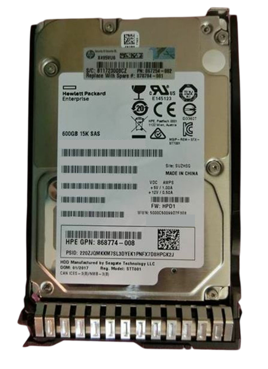 868774-008 - HP 600GB 15000RPM SAS 12Gb/s 2.5-in HDD with SC