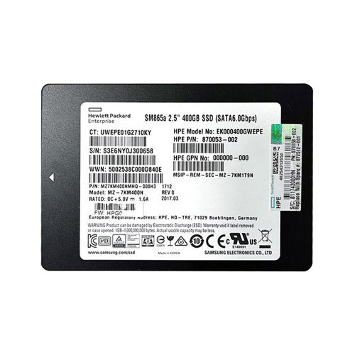 870053-002 - HP 400GB 2.5 inch MLC 6Gb/s SATA Solid State Drive
