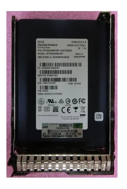 870667-003 - HPE 960GB SATA SFF 2.5" Solid State Drive