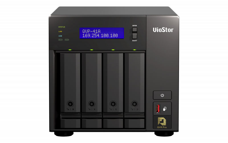 QNAP QVP-41A NAS/storage server Tower Intel® Pentium® G5400T 8 GB DDR4 0 TB QVR Pro OS (QVP) Black