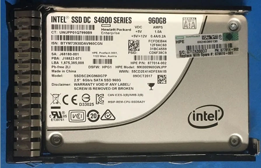 879016-001 - HPE 960GB SATA SFF 2.5" Solid State Drive