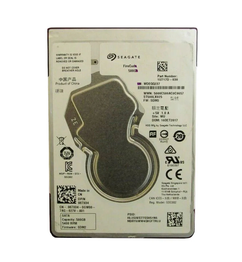 87X04 - Dell 500GB 5400RPM SATA 3Gb/s 2.5-in Hard Drive