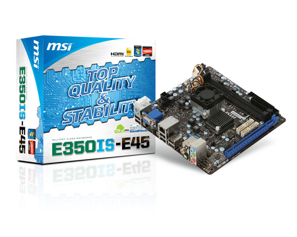 MSI E350IS-E45 AMD Hudson M1 NA (integrated CPU) mini ITX