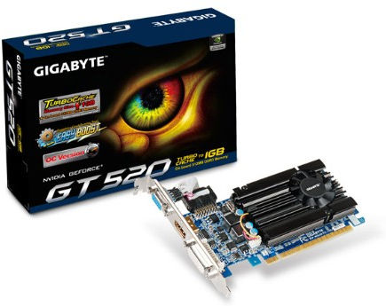 GIGABYTE GV-N520TC-1GI graphics card NVIDIA GeForce GT 520 1 GB GDDR3