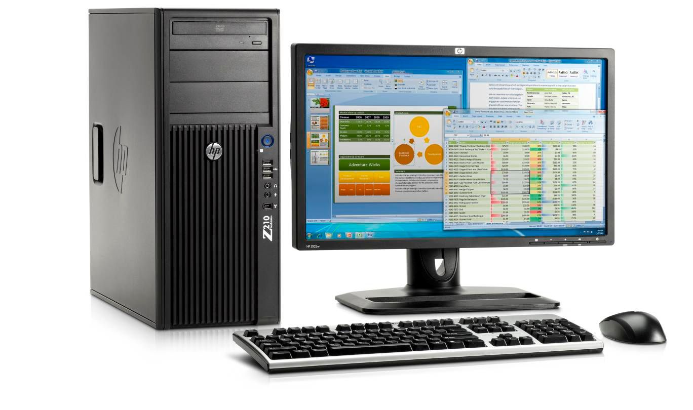 HP Z210 + LA2306x Intel® Core™ i3 i3-2100 4 GB DDR3-SDRAM Windows 7 Professional Minitower Workstation