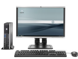 HP Compaq Elite 8200 USDT + ZR24w Intel® Core™ i5 i5-2400S 4 GB DDR3-SDRAM 250 GB Windows 7 Professional USFF PC Black