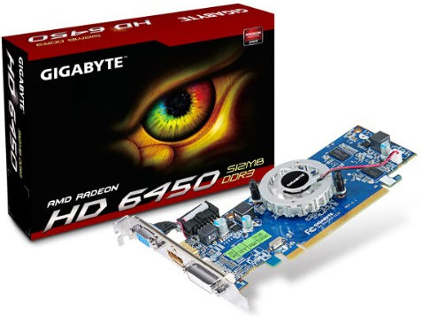 GIGABYTE GV-R645D3-512I graphics card AMD Radeon HD6450 0.5 GB GDDR3