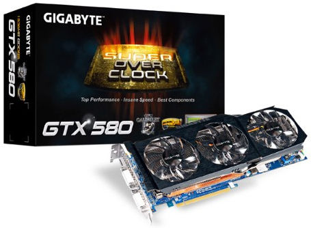 GIGABYTE GV-N580SO-15I graphics card NVIDIA GeForce GTX 580 1.5 GB GDDR5