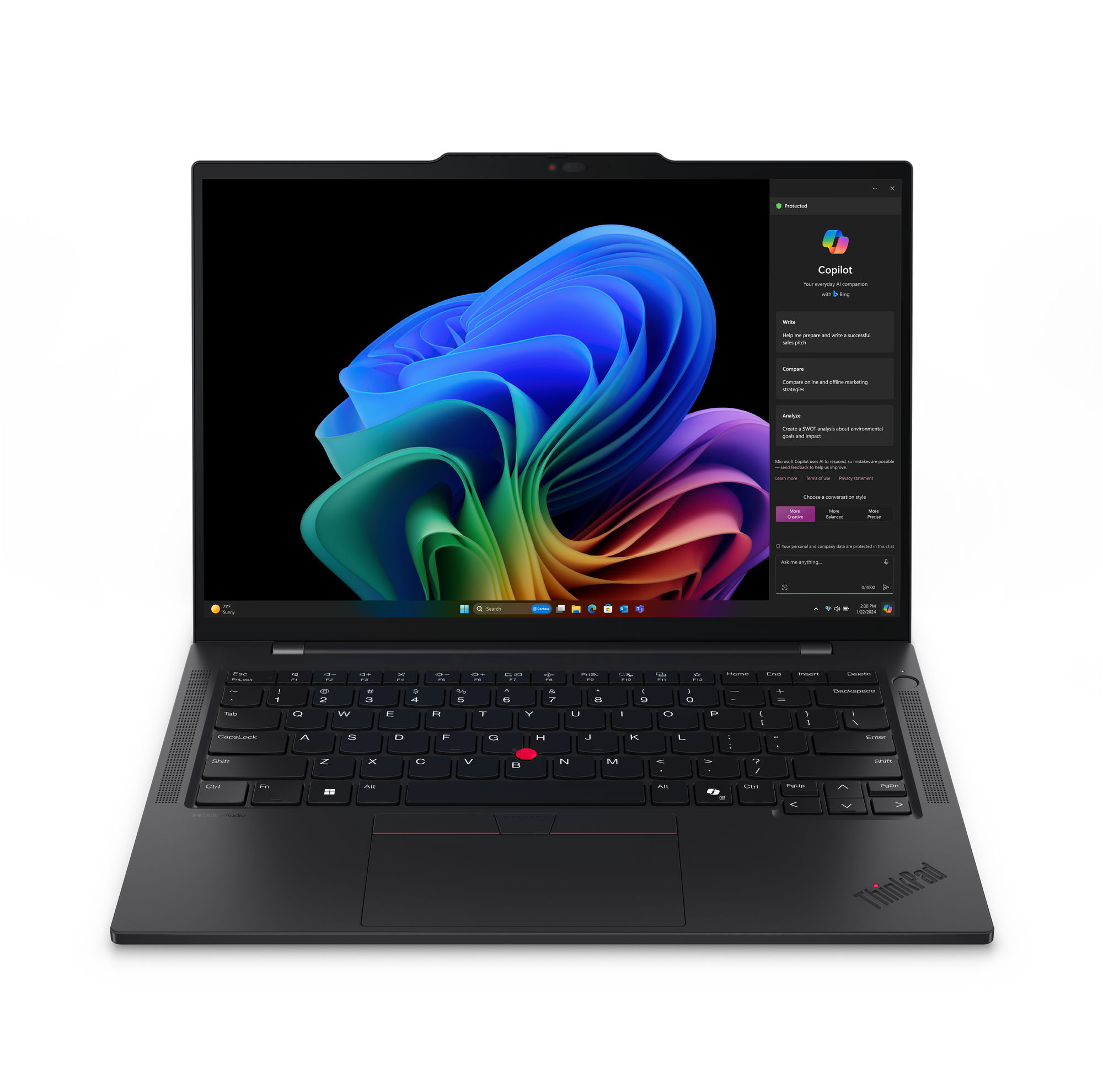 Lenovo ThinkPad T14s Gen 6 (Snapdragon) Copilot+ PC X1E-78-100 Laptop 35.6 cm (14") WUXGA 32 GB LPDDR5x-SDRAM 1 TB SSD Wi-Fi 7 (802.11be) Windows 11 Pro Black