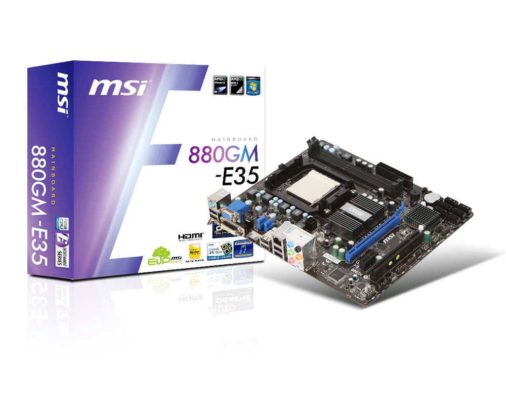 MSI 880GM-E35 motherboard AMD 880G micro ATX