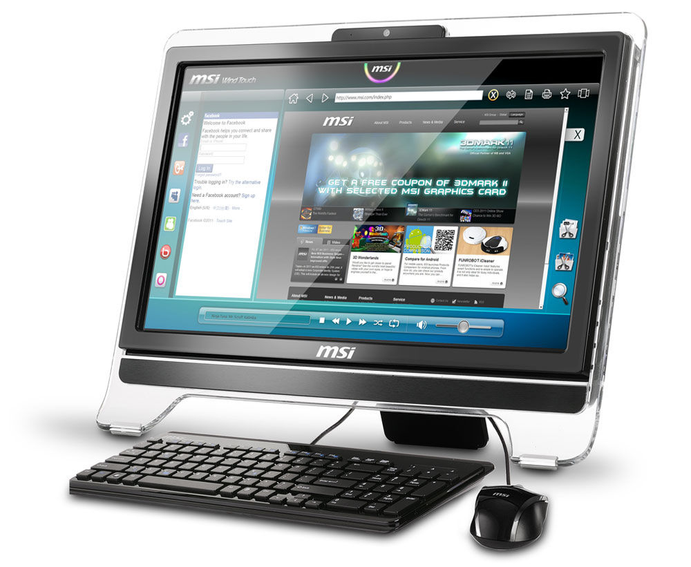 MSI AE2050-008US All-in-One PC/workstation E-350 50.8 cm (20") 1600 x 900 pixels Touchscreen 4 GB DDR3-SDRAM 1 TB AMD Radeon HD 6310 Windows 7 Home Premium Black