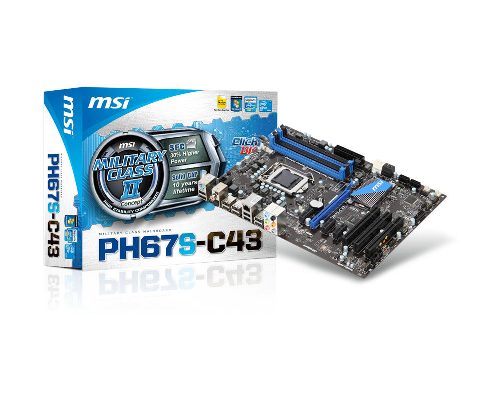 MSI PH67S-C43 (B3) motherboard Intel® H67 LGA 1155 (Socket H2) ATX