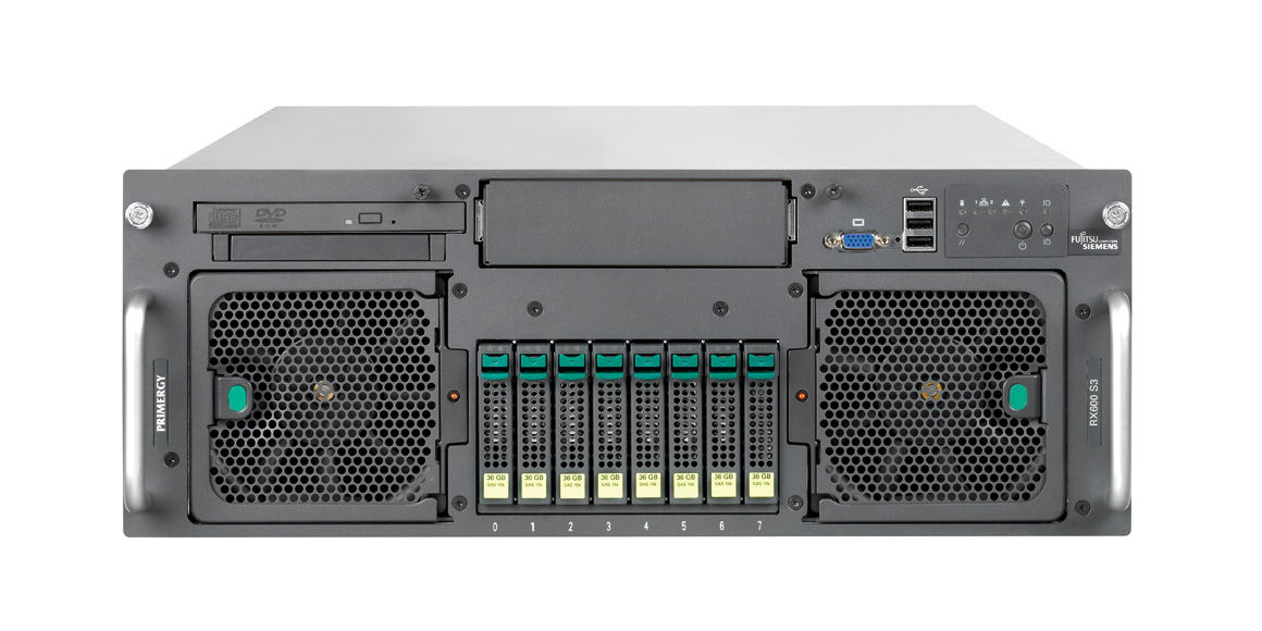 Fujitsu PRIMERGY RX600 S3 server Rack (4U) Intel® Xeon® 2.6 GHz 2 GB DDR2-SDRAM