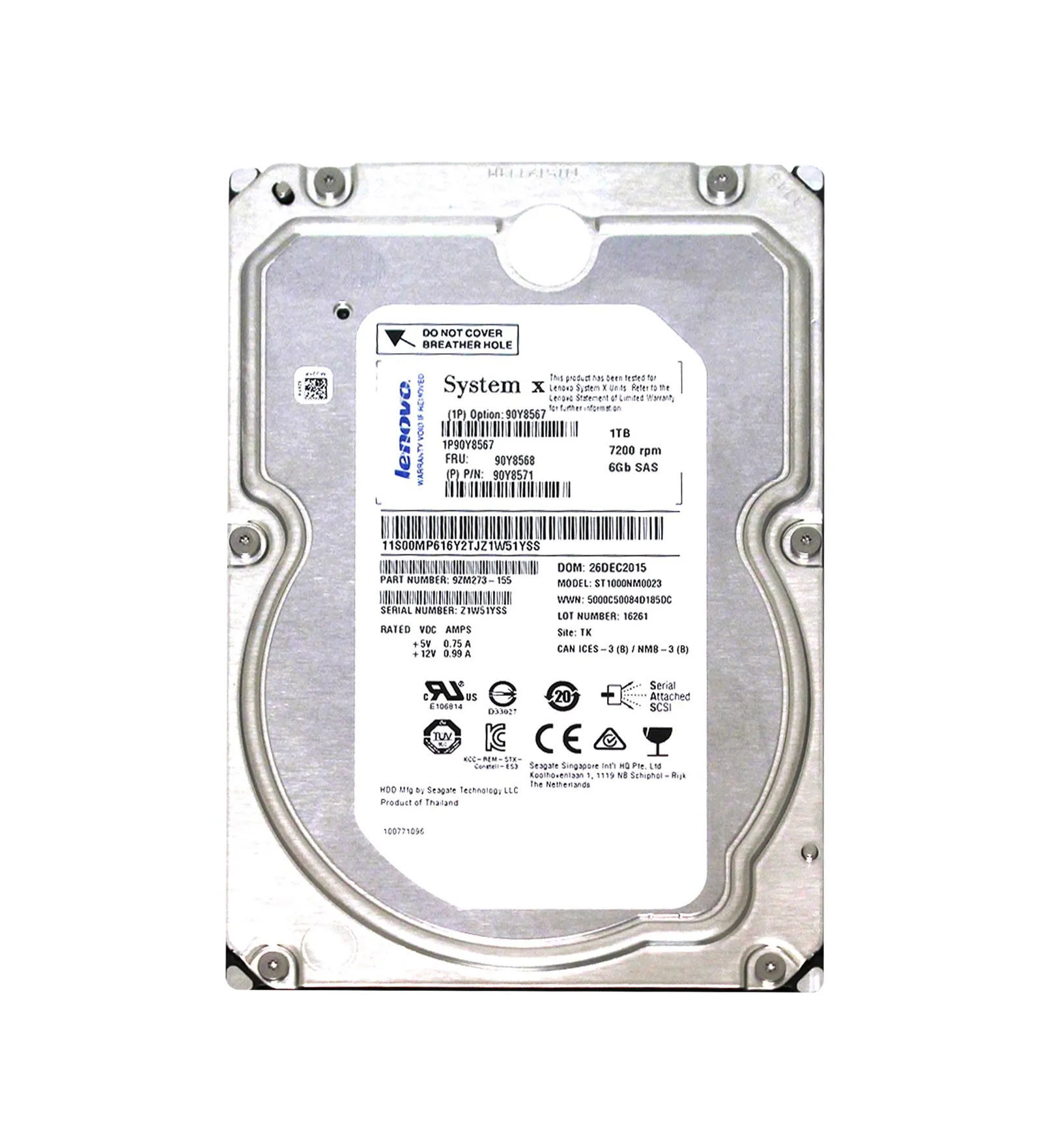 90Y8568 - IBM 1TB 7200RPM SAS 6Gb/s 3.5-Inch Hard Drive