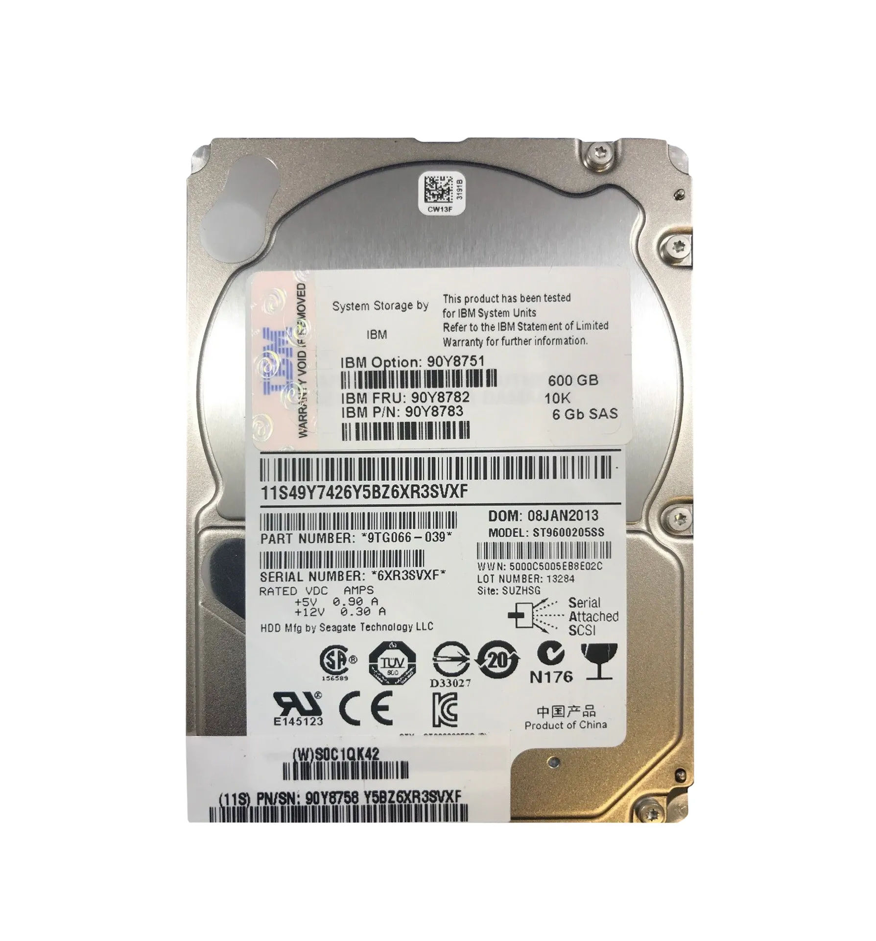 90Y8783 - IBM 600GB 10000RPM SAS 6Gb/s 2.5-Inch Hard Drive