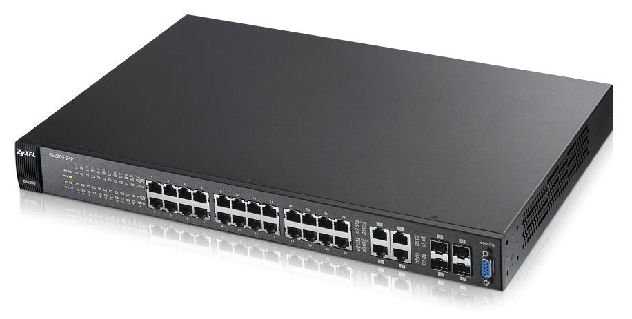 Zyxel GS2200-24P Managed PoE Switch L2 Gigabit Ethernet (10/100/1000) Power over Ethernet (PoE) Black