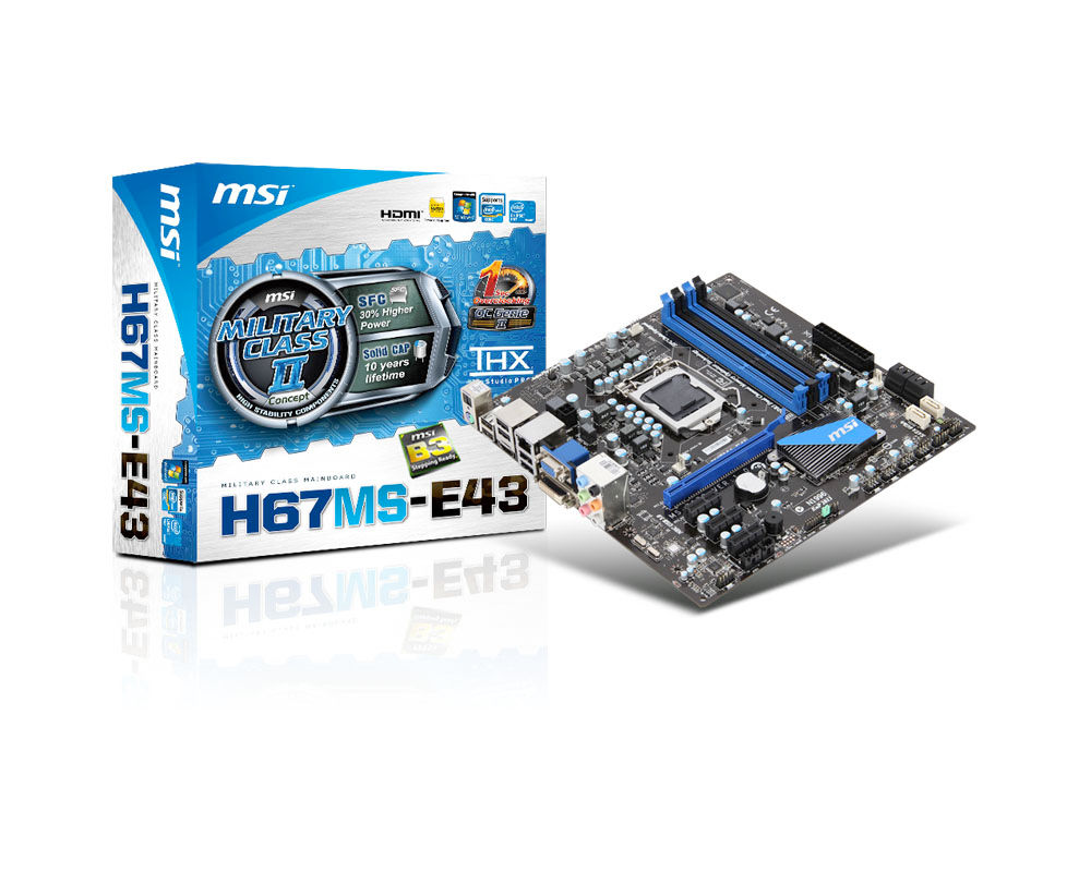 MSI H67MS-E43 (B3) Intel® H67 LGA 1155 (Socket H2) mini ATX