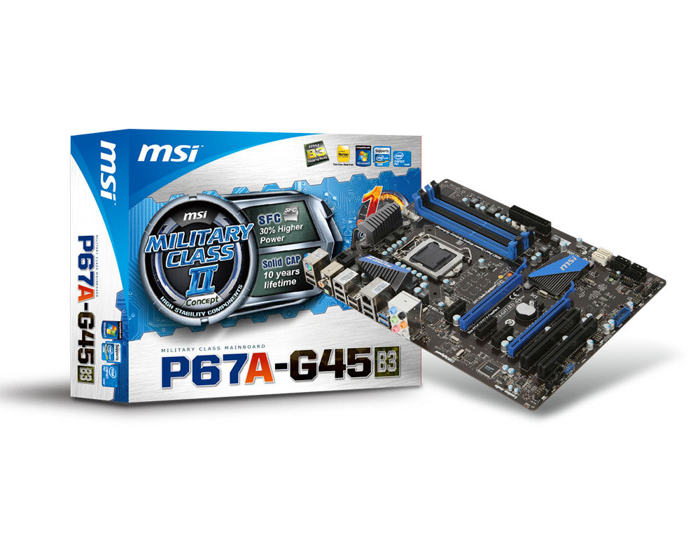 MSI P67A-G45 (B3) Intel® P67 LGA 1155 (Socket H2) ATX