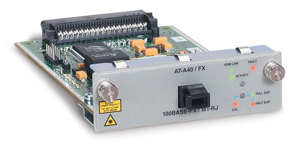 Allied Telesis 1-port 100FX multimode fiber uplink w/ MT network media converter 100 Mbit/s 1310 nm