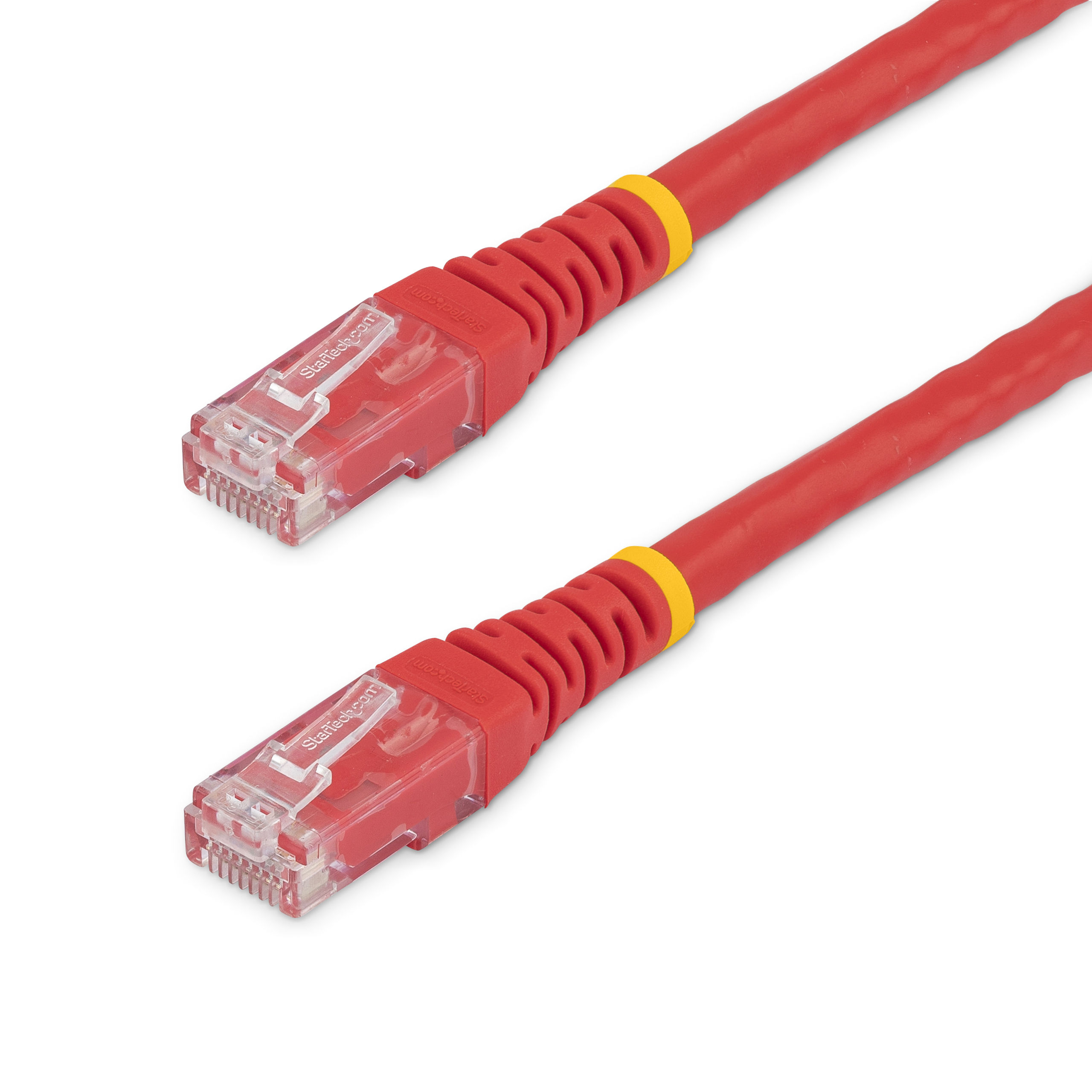 StarTech.com 100ft CAT6 Ethernet Cable - Red CAT 6 Gigabit Ethernet Wire -250MHz 100W PoE RJ45 UTP Molded Network/Patch Cord w/Strain Relief/ Individually Tested