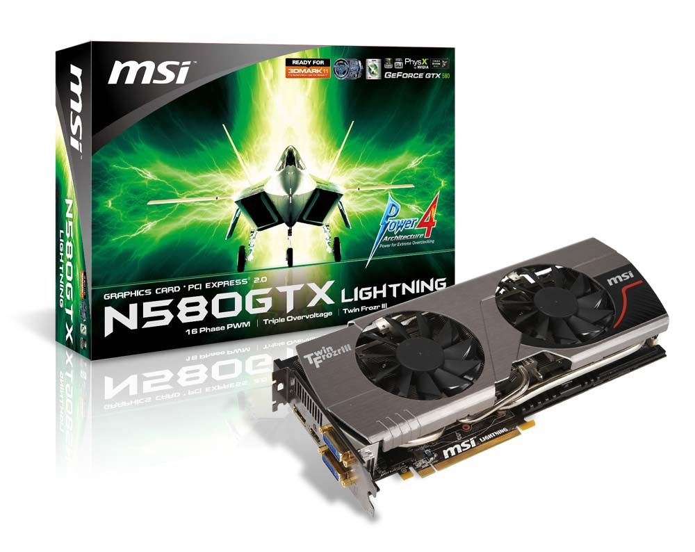 MSI LIGHTNING 912-V256-003 graphics card NVIDIA GeForce GTX 580 1.5 GB GDDR5