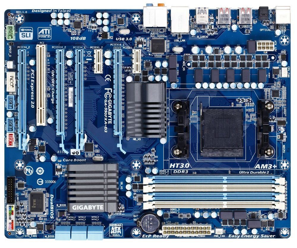 GIGABYTE GA-990FXA-D3 motherboard AMD 990FX Socket AM3 ATX