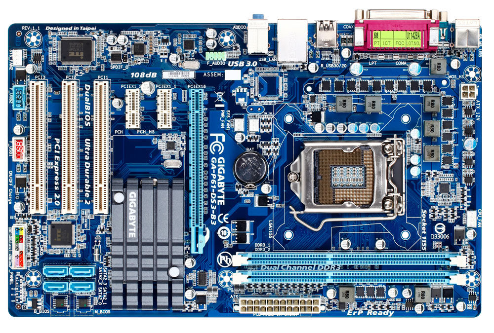 GIGABYTE GA-P61-DS3-B3 motherboard Intel® H61 LGA 1155 (Socket H2) ATX