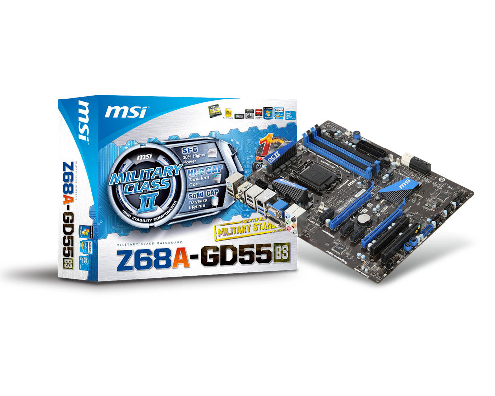 MSI Z68A-GD55 (B3) Intel Z68 LGA 1155 (Socket H2) ATX