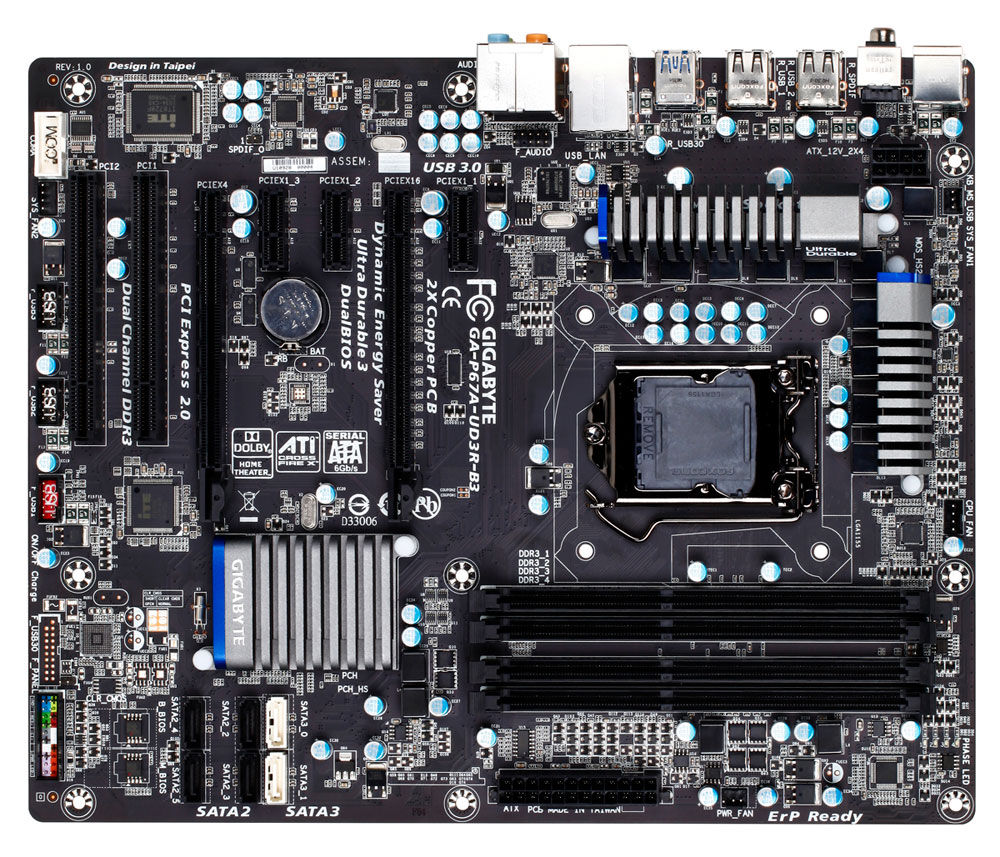 GIGABYTE GA-P67A-UD3R-B3 motherboard Intel® P67 LGA 1155 (Socket H2) ATX